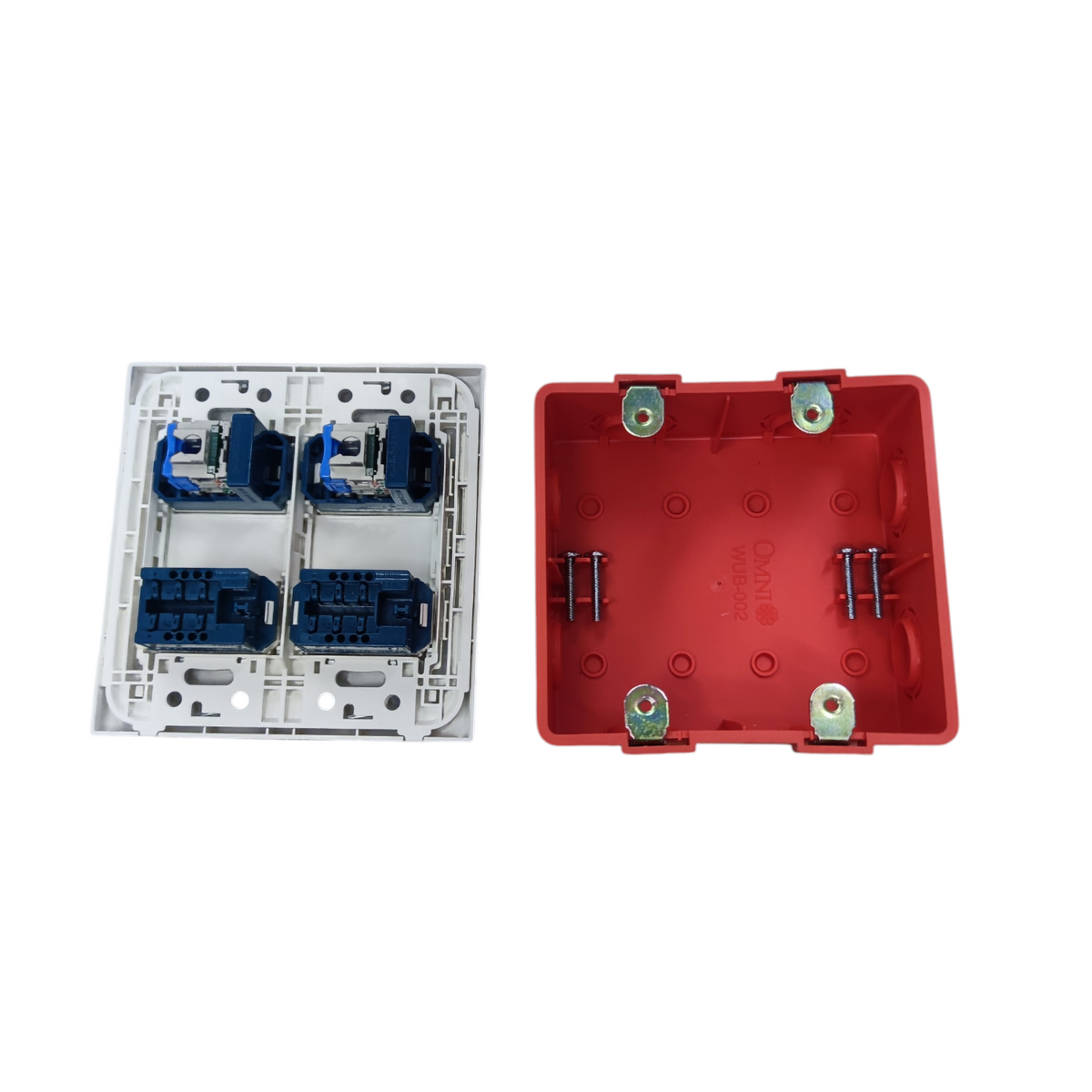 Panasonic 2 Gang CAT6 with 2 Gang Telephone Outlet Data with Voice and Utility Box WEG6804+(2XWEG24886)+(2XWEG2164)+Utility Box