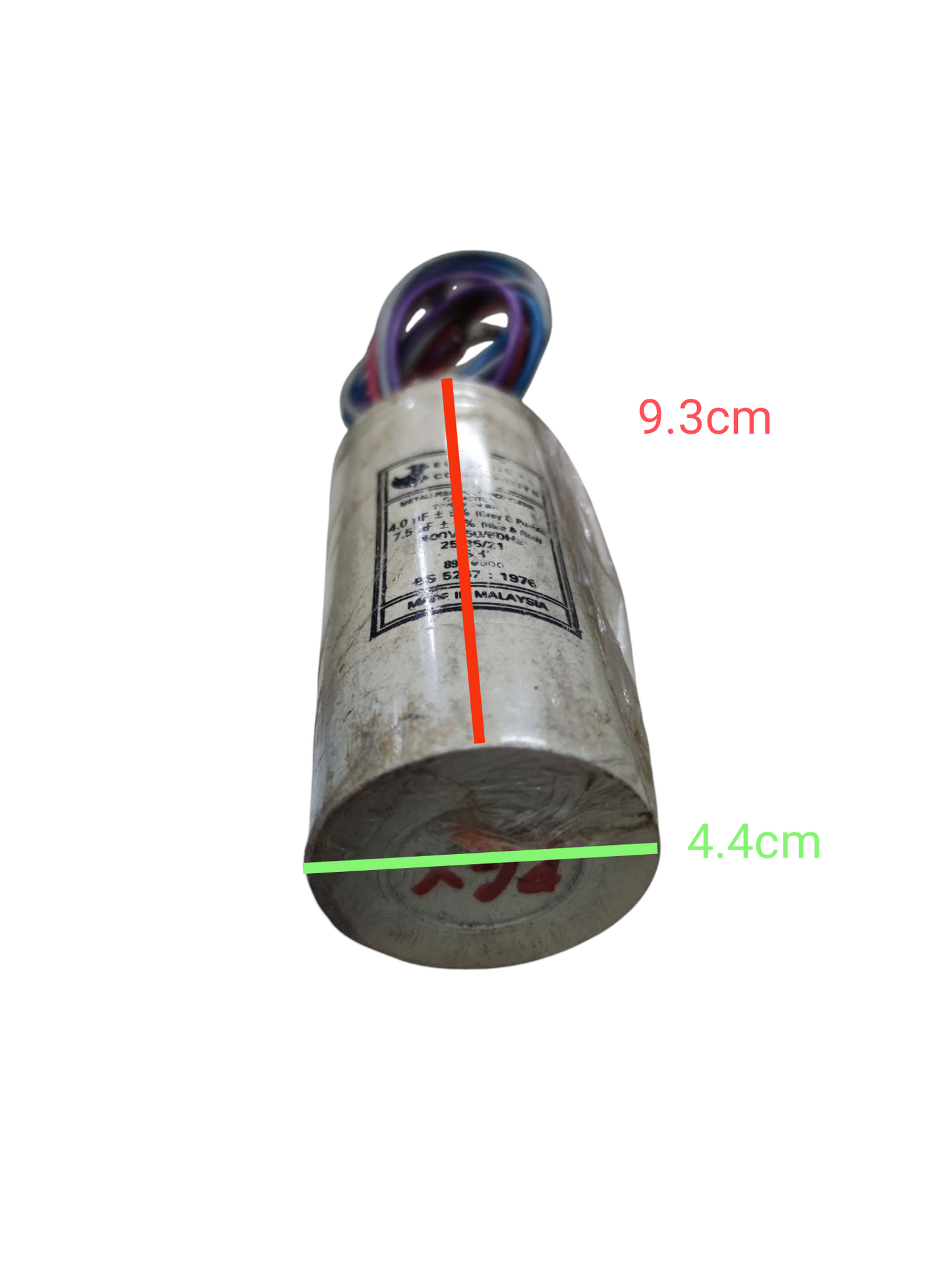 Dual Capacitor 4.0uF 400V and 7.5uF 400V, Washing Machine Capacitor