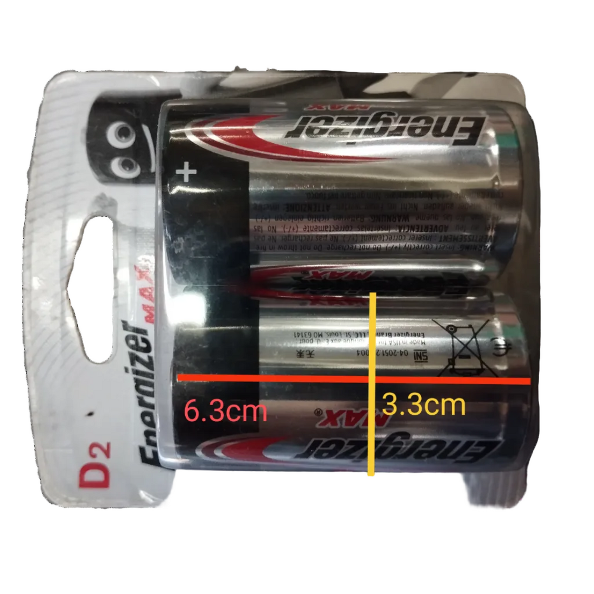 Energizer Size D Alkaline Battery 1.5V LR20 Packs of 2