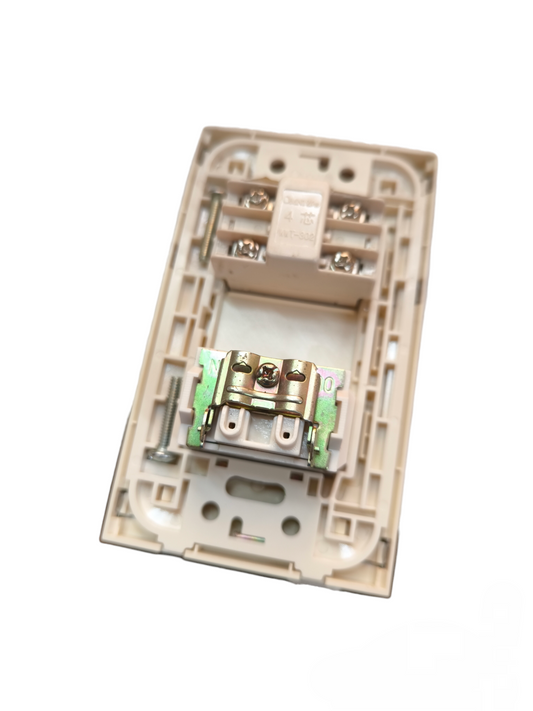 Omni 2 Gang Telephone Outlet and Cable Outlet with Stainless Plate Cover Wide Series WWP-112S+WWT-302+WWV-301