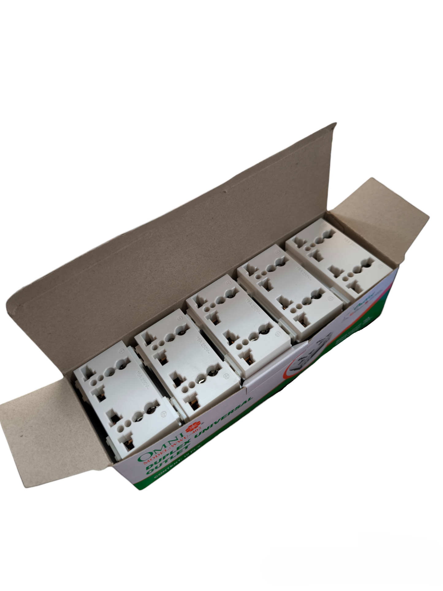 Omni Duplex Universal Outlet with Ground 16A 250V 10pcs WWU-402(10PCS)