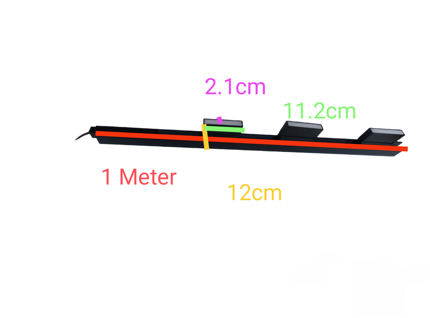ILLUMIQ TERRA Magnetic Track Light 1 Meter 50mm with 3pcs 6W LED Foldable Flood Track Light Daylight 6500K 220V