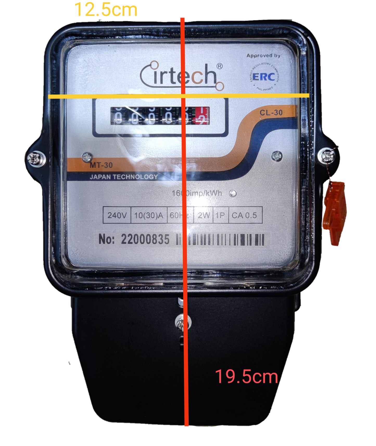 Cirtech KWH Meter 10(30A) 2W Single Phase, Submeter 2 Wire Single Phase Analog