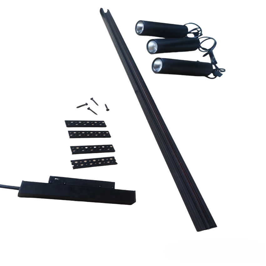 1 Meter Magnetic Tracklight 12W LED 3Pcs set with adjustable light fixtures for versatile ceiling lighting