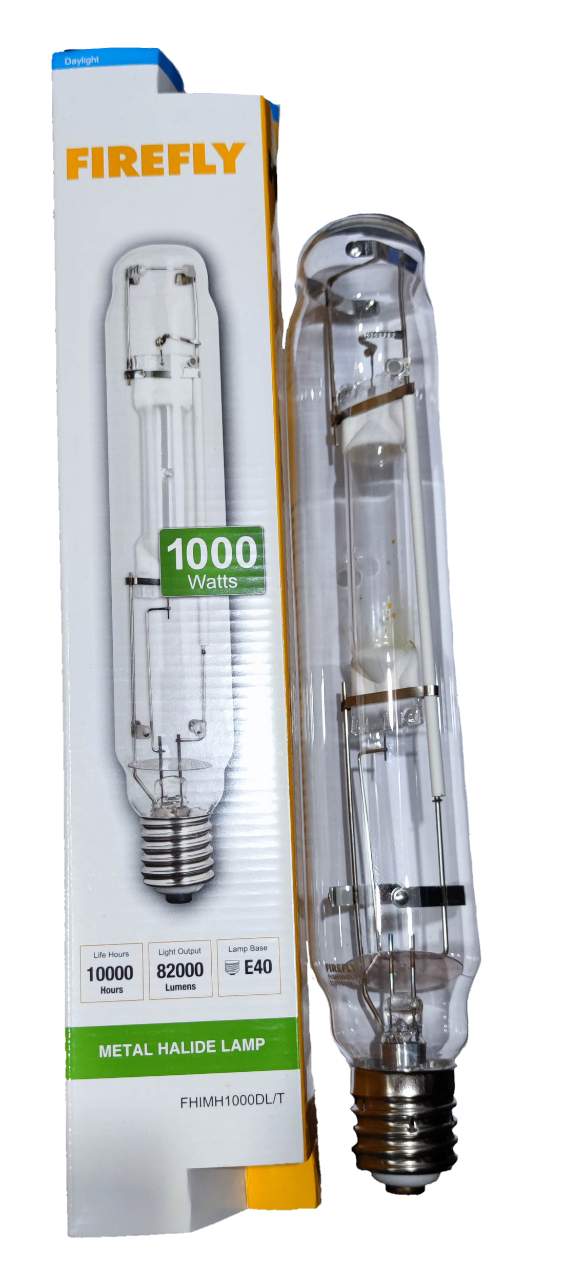 Firefly 1000W metal halide lamp E40 high intensity discharge bulb with clear glass and metal base