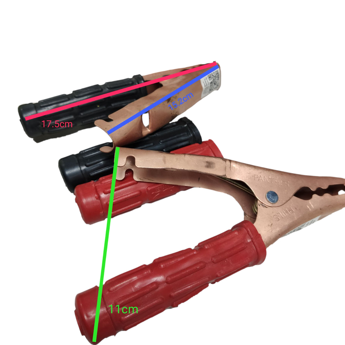 Durable Panther 100A battery clips copper pair for secure electrical connections