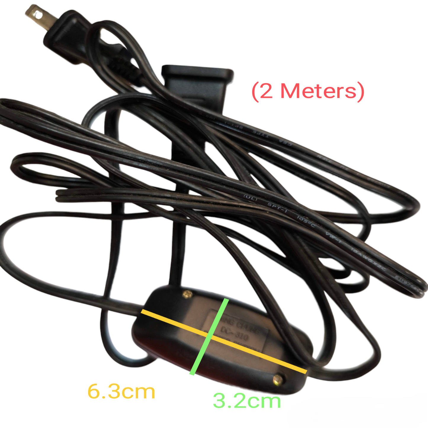 100W dimmer switch with AC cord and 2 meter black power cable for lighting control