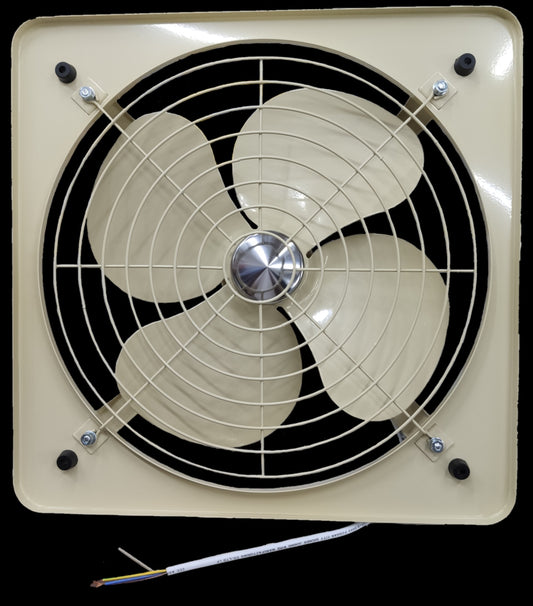 Tailee 12 inch industrial exhaust fan with metal protective grille and beige blades for ventilation