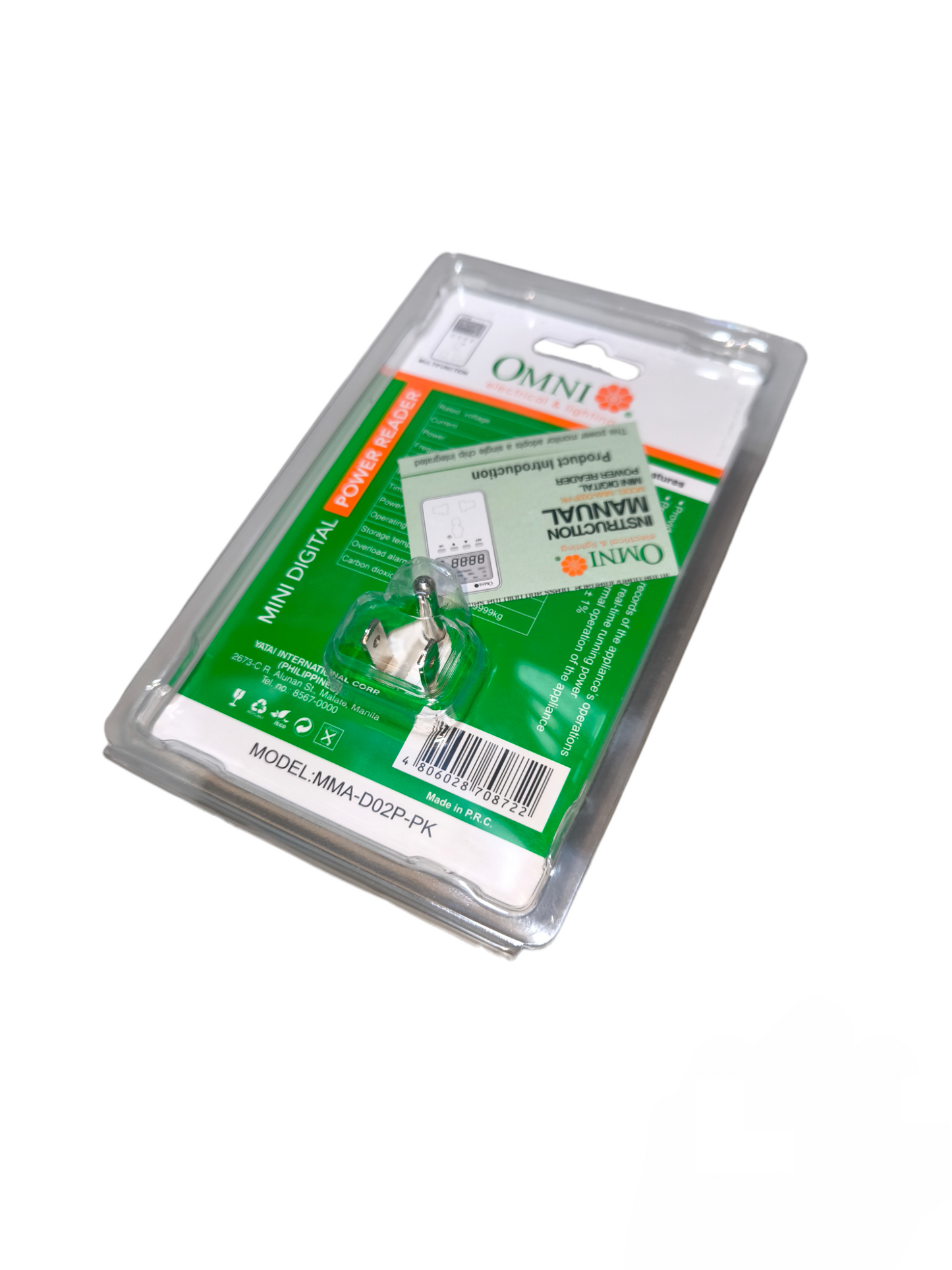 Omni Power Reader, Mini Digital Power Reader MMA-D02P-PK, Digital Watt Hour Meter, Power Meter Reader
