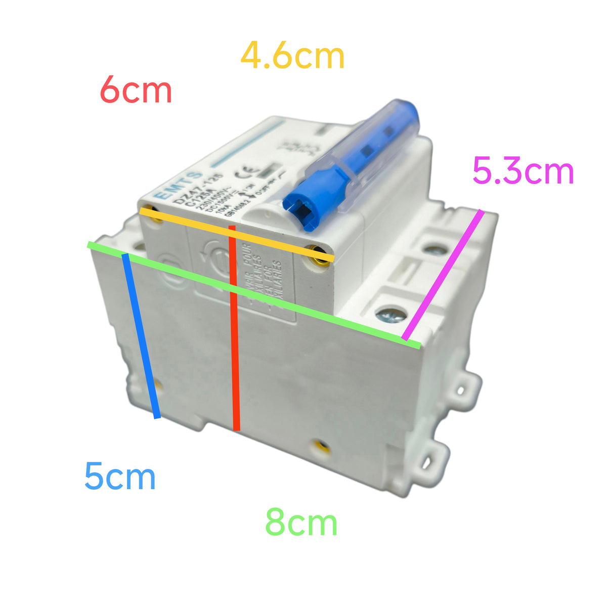 125A 2P Miniature Circuit Breaker from ZwitseRise with compact dimensions for electrical safety
