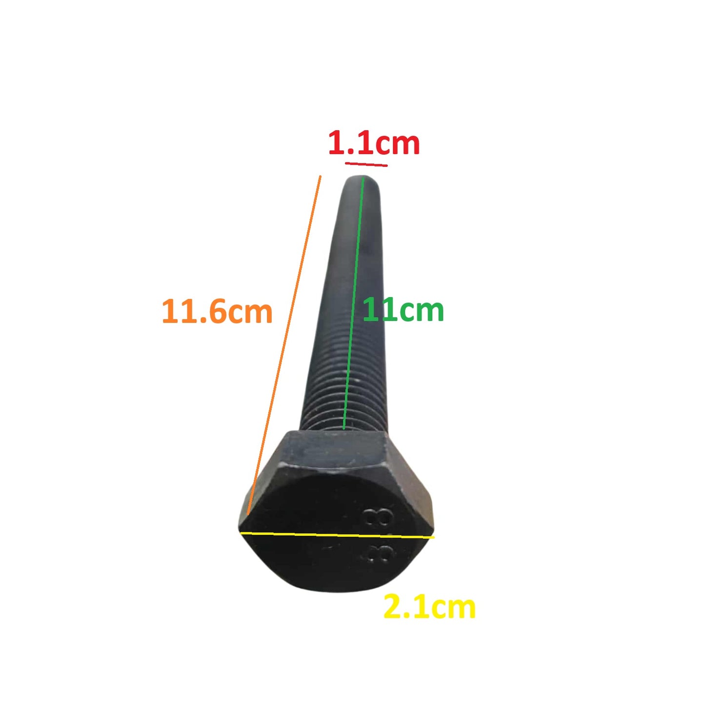 12mm high tensile hexabolt capscrew with precise measurements for various applications