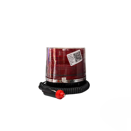 Code Red 12V red strobe warning light with coiled power cord for high visibility safety alerts