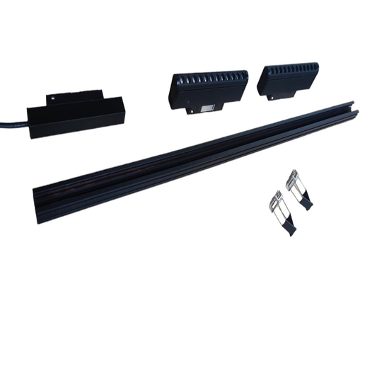 ILLUMIQ TERRA 12W LED rotary grille track light in black with adjustable fixtures for versatile lighting
