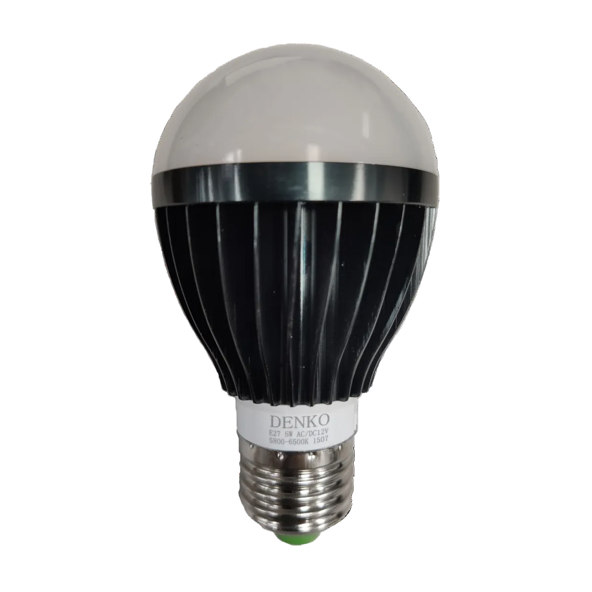 Denko LED Bulb 12V DC 5W E27 Daylight ( Aluminum Heat Sink, needs Battery to light up)