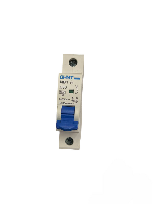 Chint 50A 1Pole 6KAIC 220V with indicator Miniature Circuit Breaker NB1-63 1P C50 6KADB