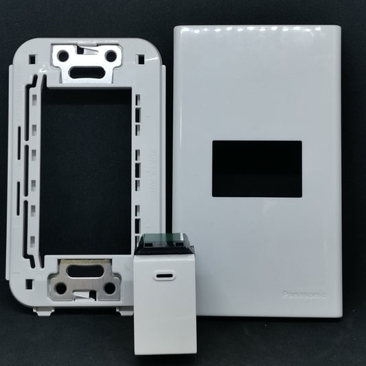 Panasonic 15A 220V wall light switch 1 gang with mounting frame and cover for easy installation
