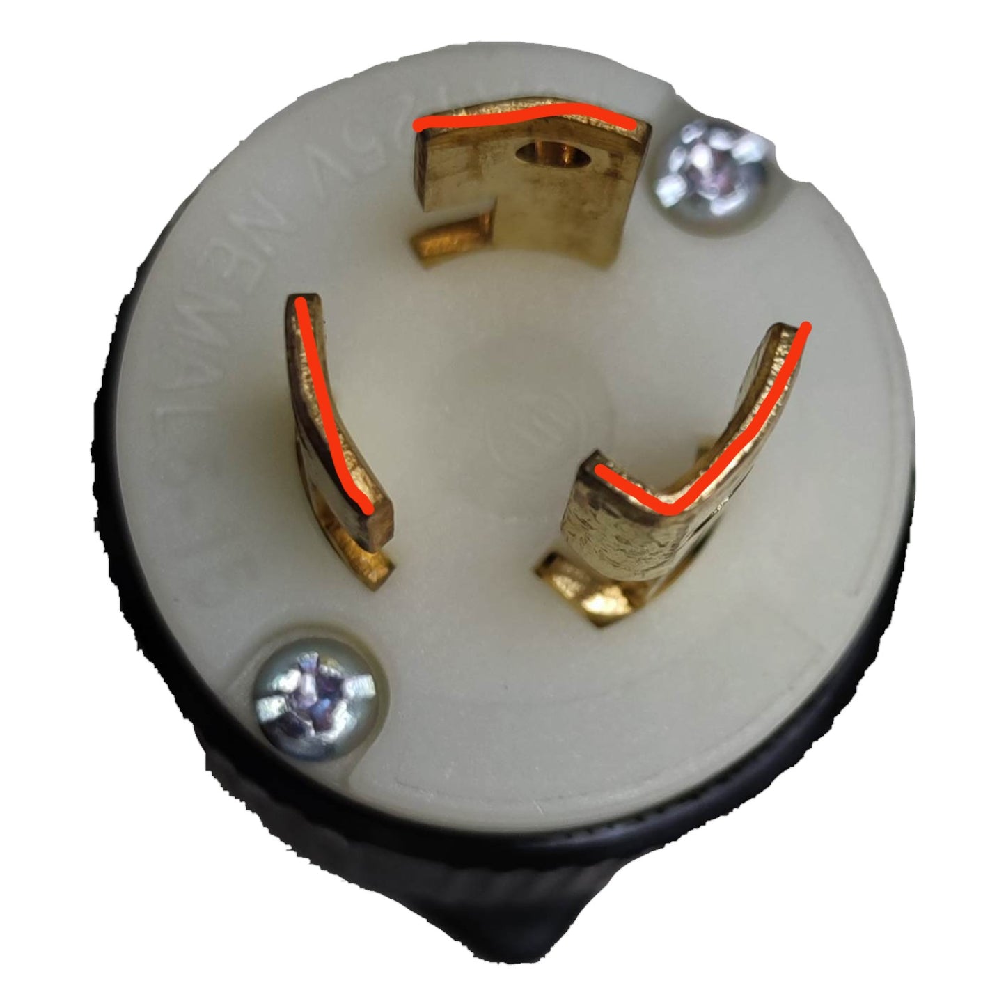 15A twist lock plug NEMA L5-15P with three prongs and sturdy construction for secure connections