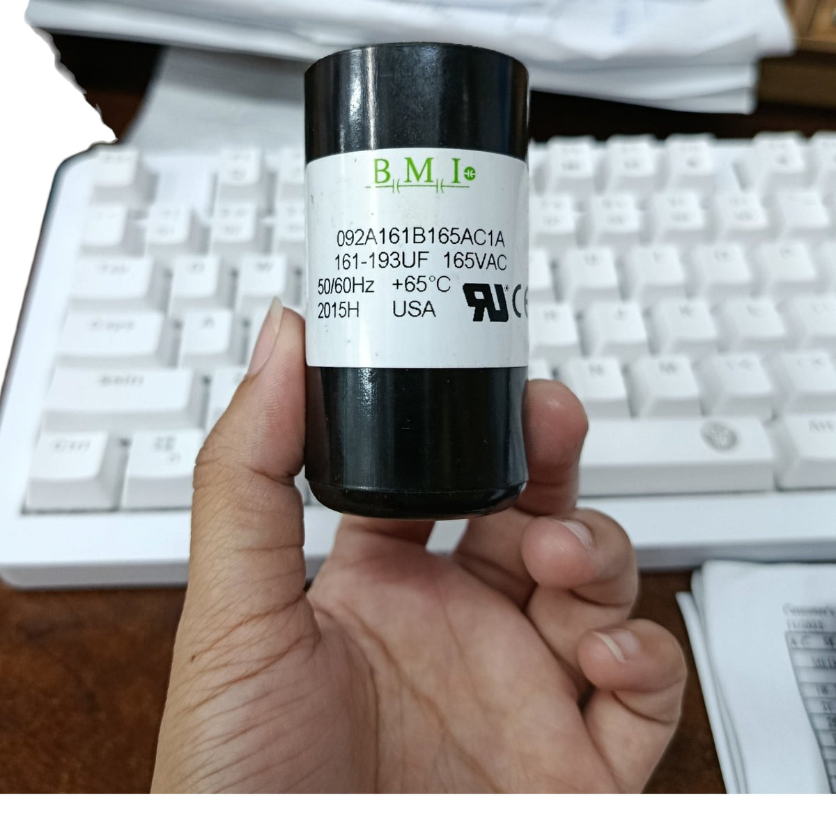 BMI Motor Starting Capacitor 161-193UF 165V AC, Capacitor 161-193MFD