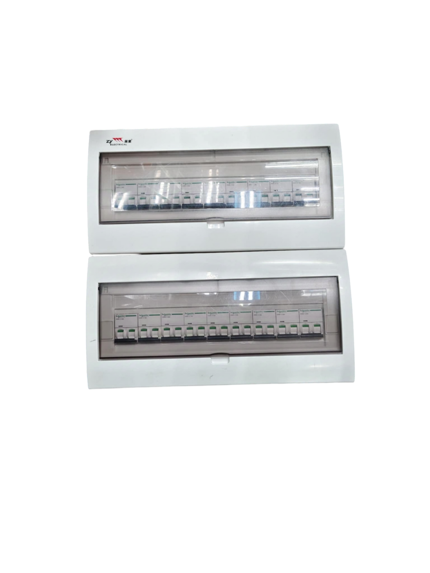 Schneider 17 Branches 2 Pole Miniature Circuit Breaker electrical panel with clear protective cover