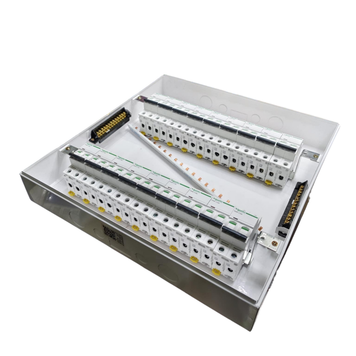 Schneider 17 Branches 2 Pole Miniature Circuit Breaker electrical panel with multiple breakers installed