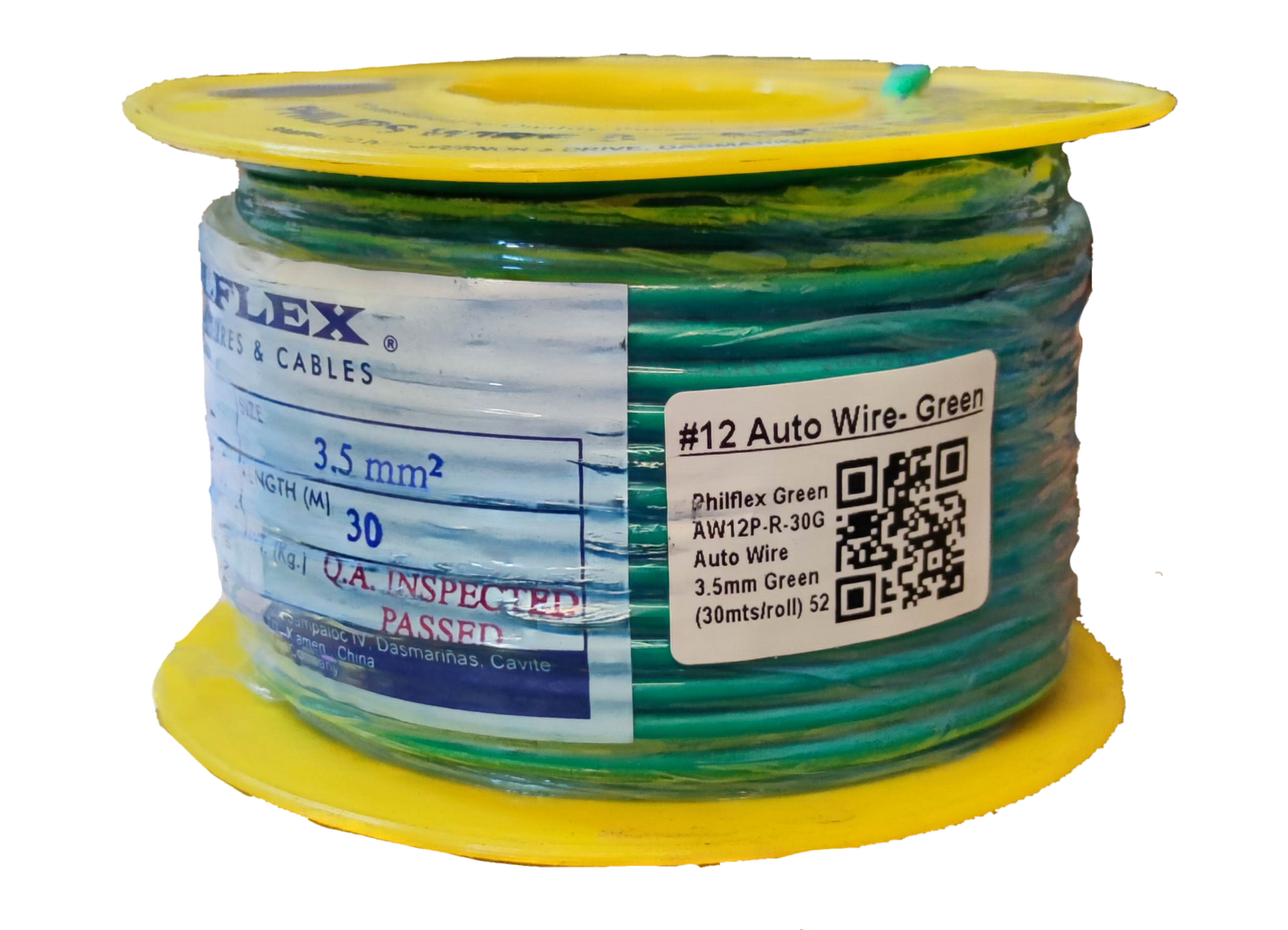 Philflex Autowire AWG 12 ( 3.5 mm), Automotive Wire #12 (3.5 mm) Green