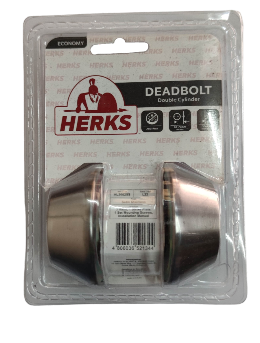Deadbolt Double Cylinder ( Herks) HL3002SS Chrome