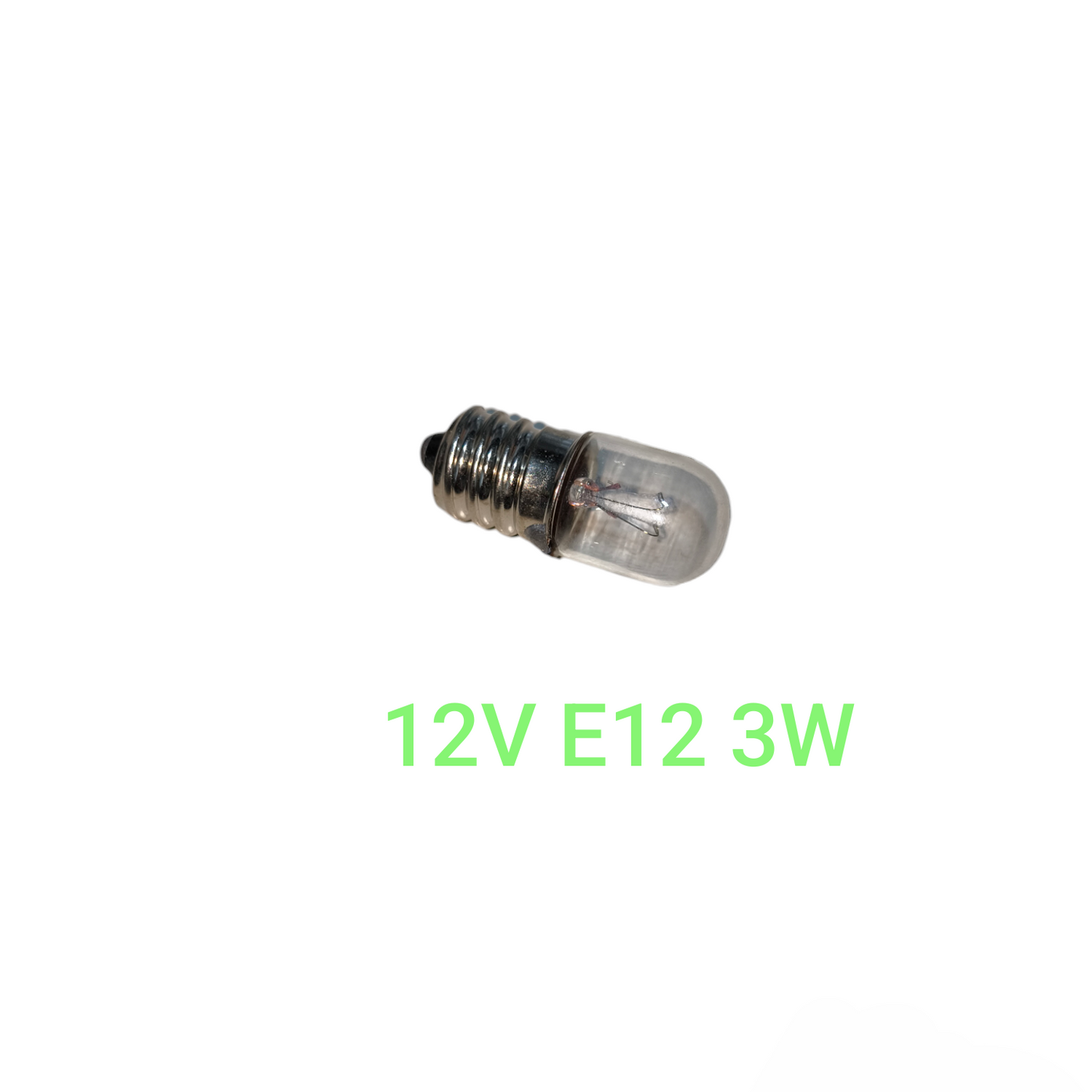 Small light bulb with technical specifications on a white background 1W Pilot Lamp E12 3cm x 1.2cm, Indicator Bulb, Machine Bulb Available in Different Voltage Electx Electrical SUpply