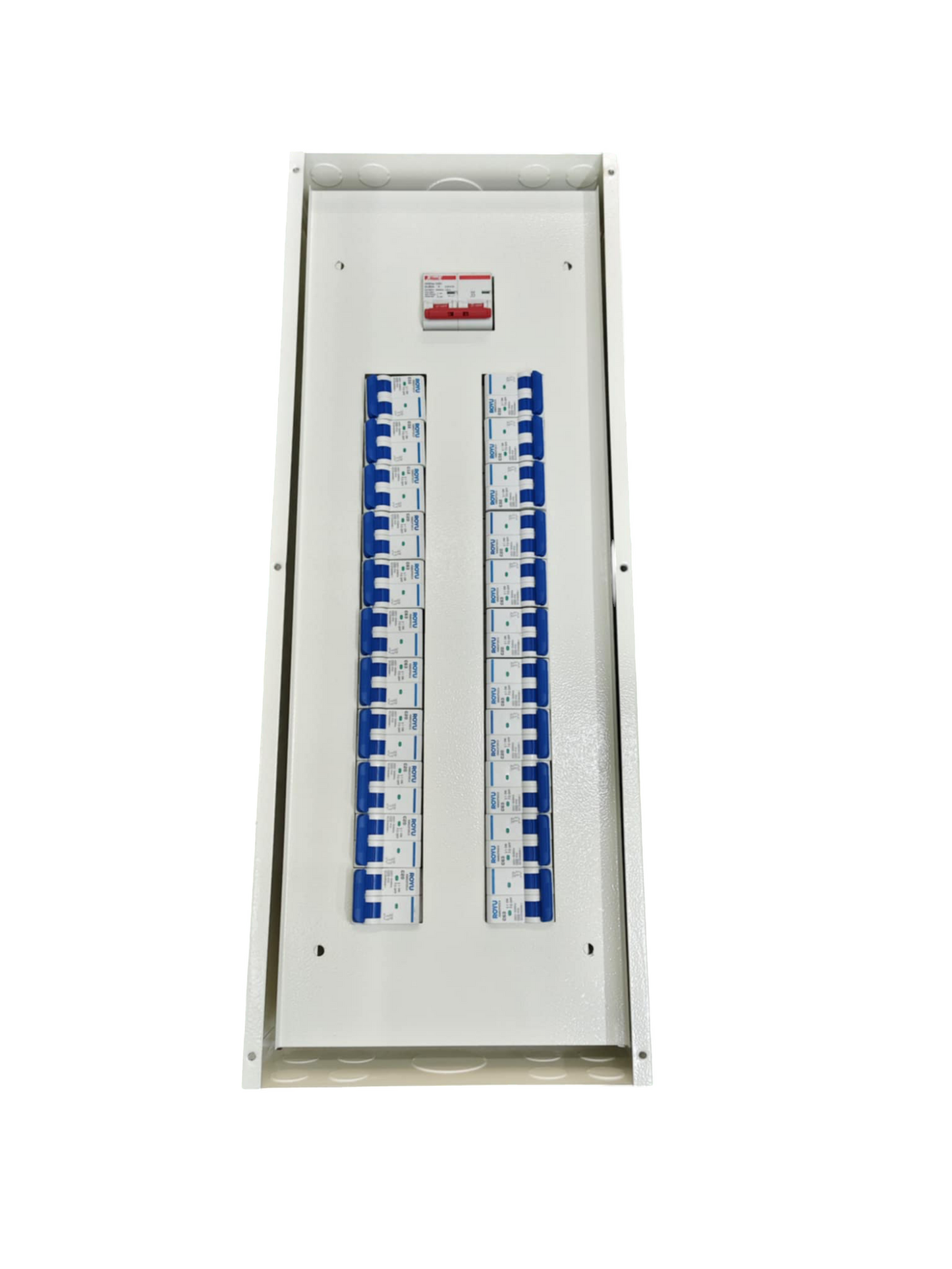 Panel Board 125A 2 Pole Main Himel Miniature Circuit Breaker 22 Branches 2 Pole Royu for Miniature 3 Modules Metal Base
