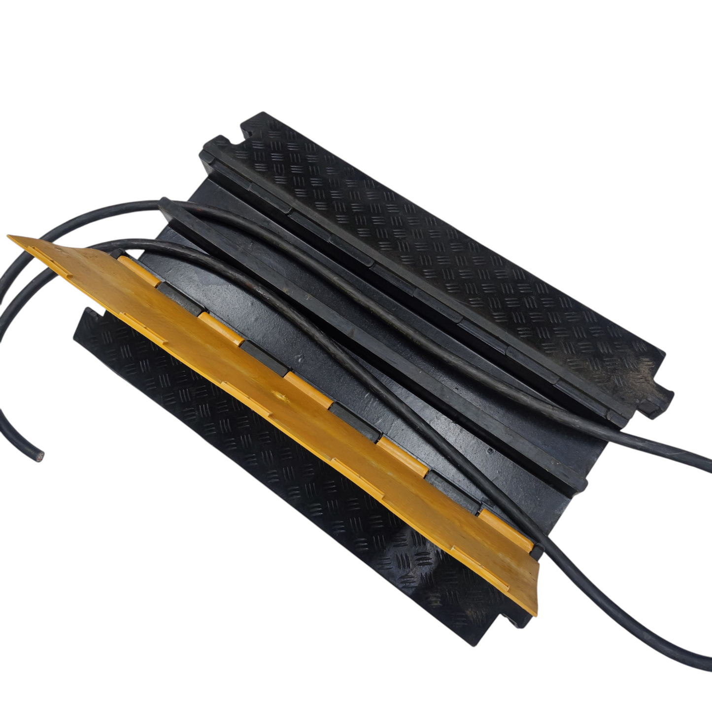 Grippes 2 channel cable protector ramp designed for safe cable management and pedestrian protection