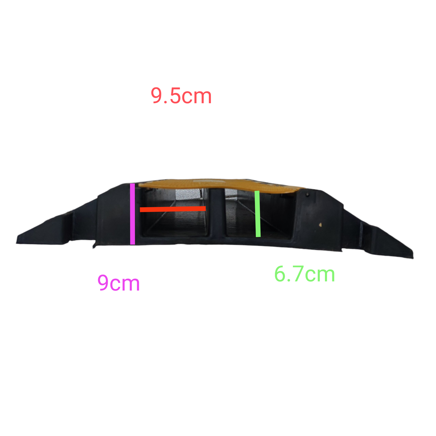 Grippes 2 channel cable protector ramp with dimensions 9.5cm wide and 9cm long for safe cable management