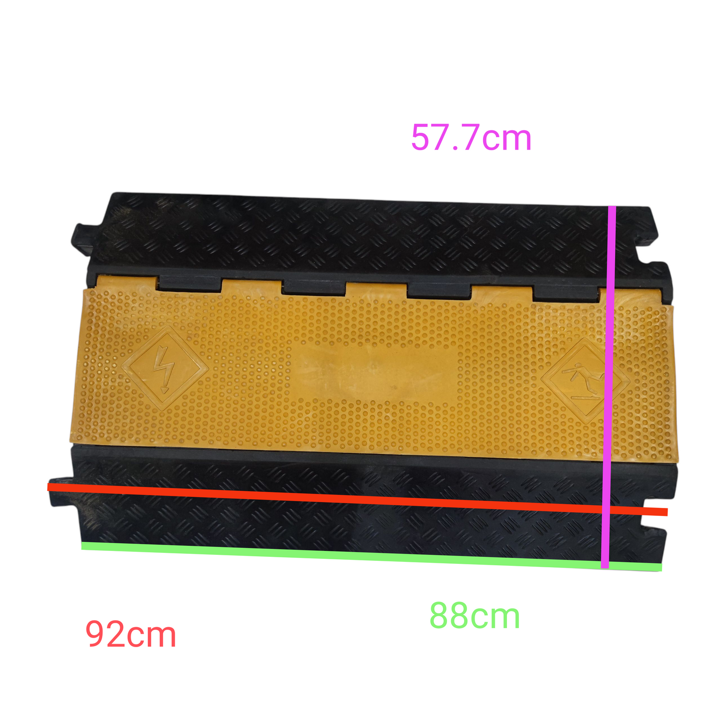 Grippes 2 channel cable protector ramp featuring durable construction and textured surface for safety