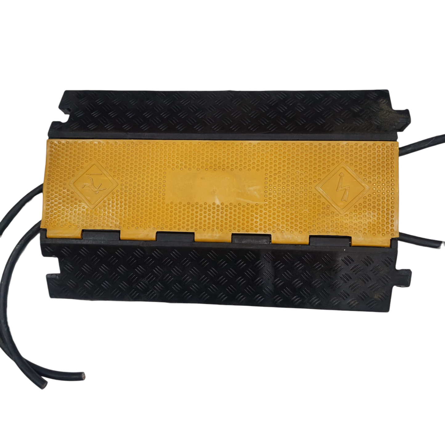 Grippes 2 channel cable protector ramp designed for safe cable management and tripping hazard prevention