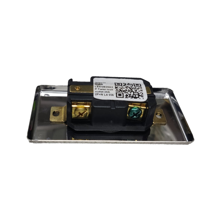 Grippes 20A 2P+E Twistlock Outlet with Metal Plate Cover WJ-6322B/9221