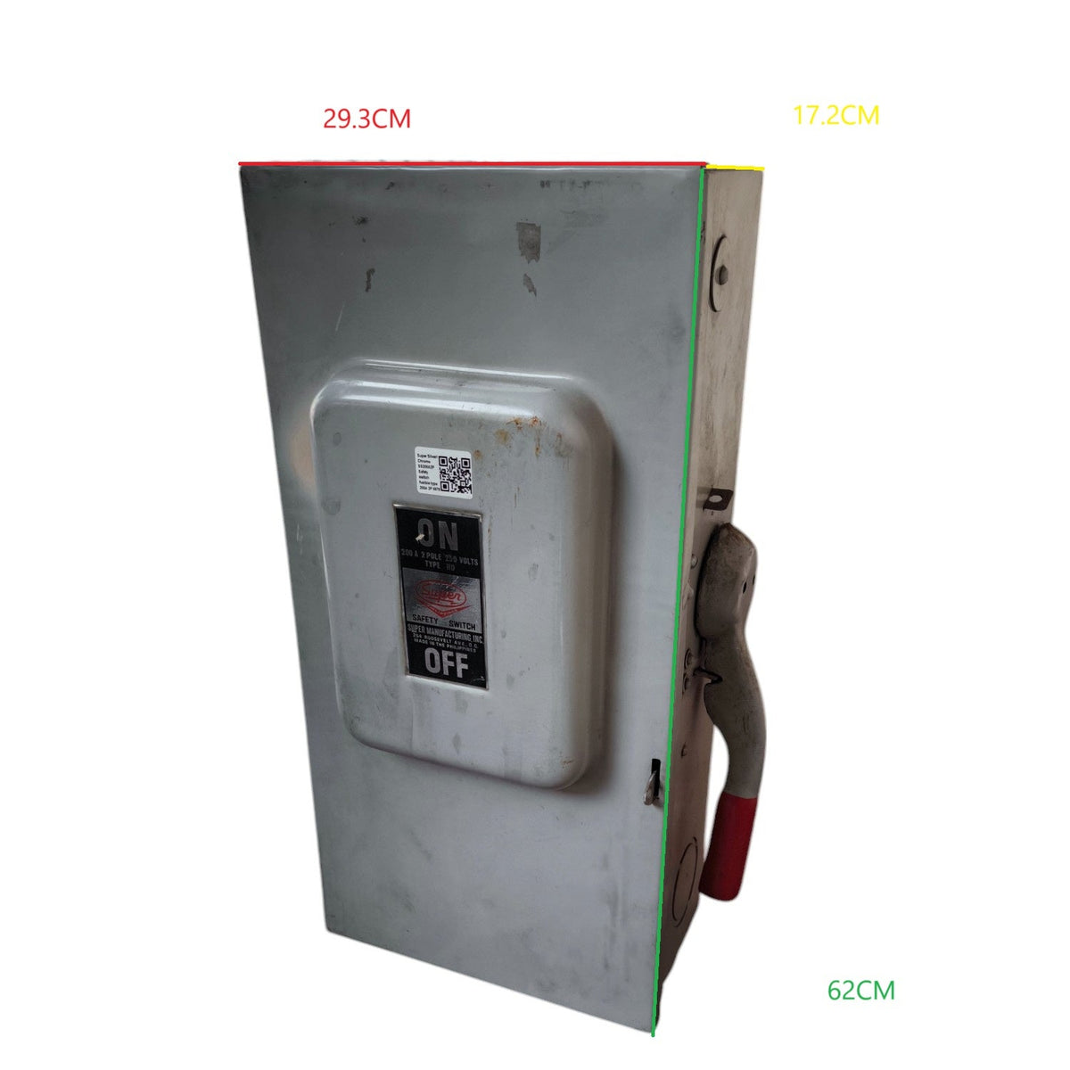 Super 200A Safety Switch Heavy Duty Switch metal enclosure with ON OFF handle lever
