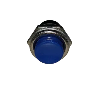 China Push Button Switch Round 1.5mm Diameter Mounting Normally Open 1A 220V BLUE