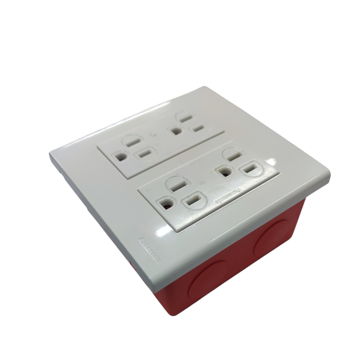 Panasonic 4 Gang Flat Pin Outlet with Ground 16A 220V WEG6806+(2XWEG1512-5)+Utility Box