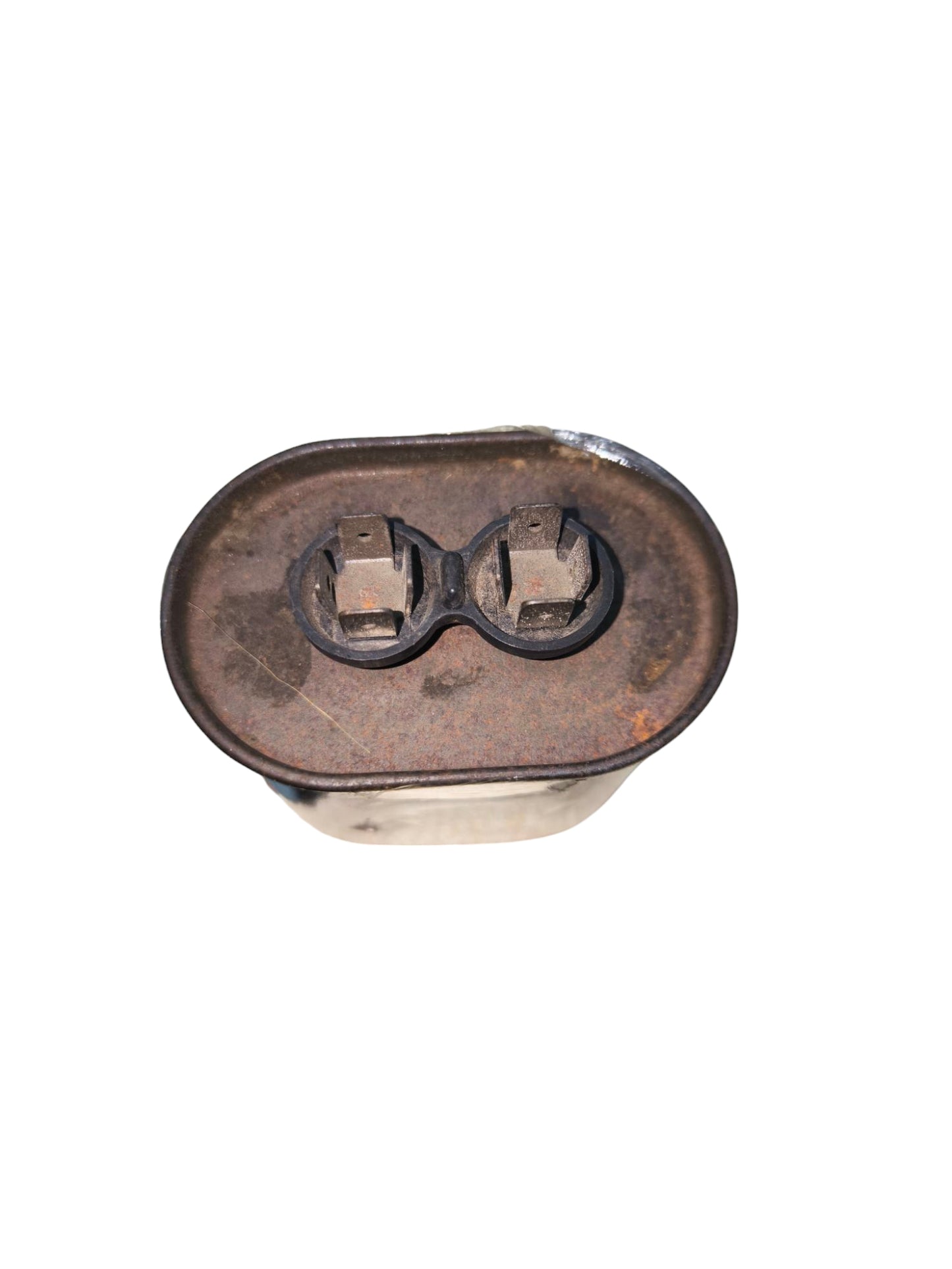 Rusty 20uF 370V running capacitor electrical circuitry part from China with two terminals