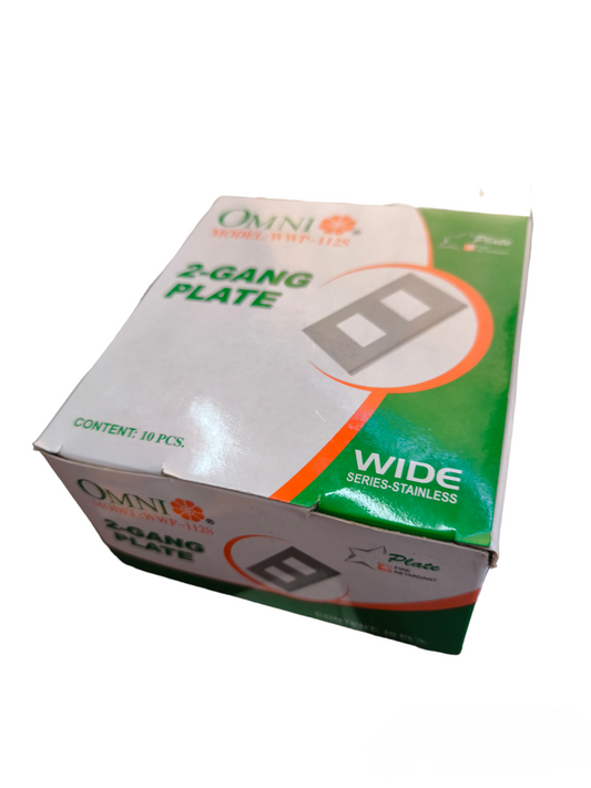 Omni 2 Gang Plate Stainless Cover Wide Series WWP-112S 10pcs