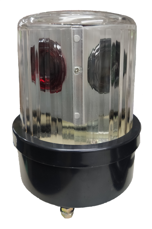 220V revolving warning light Decorative with clear lens and black base for various signaling applications