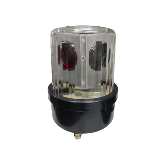 220V revolving warning light Decorative with clear lens and black base for various signaling applications
