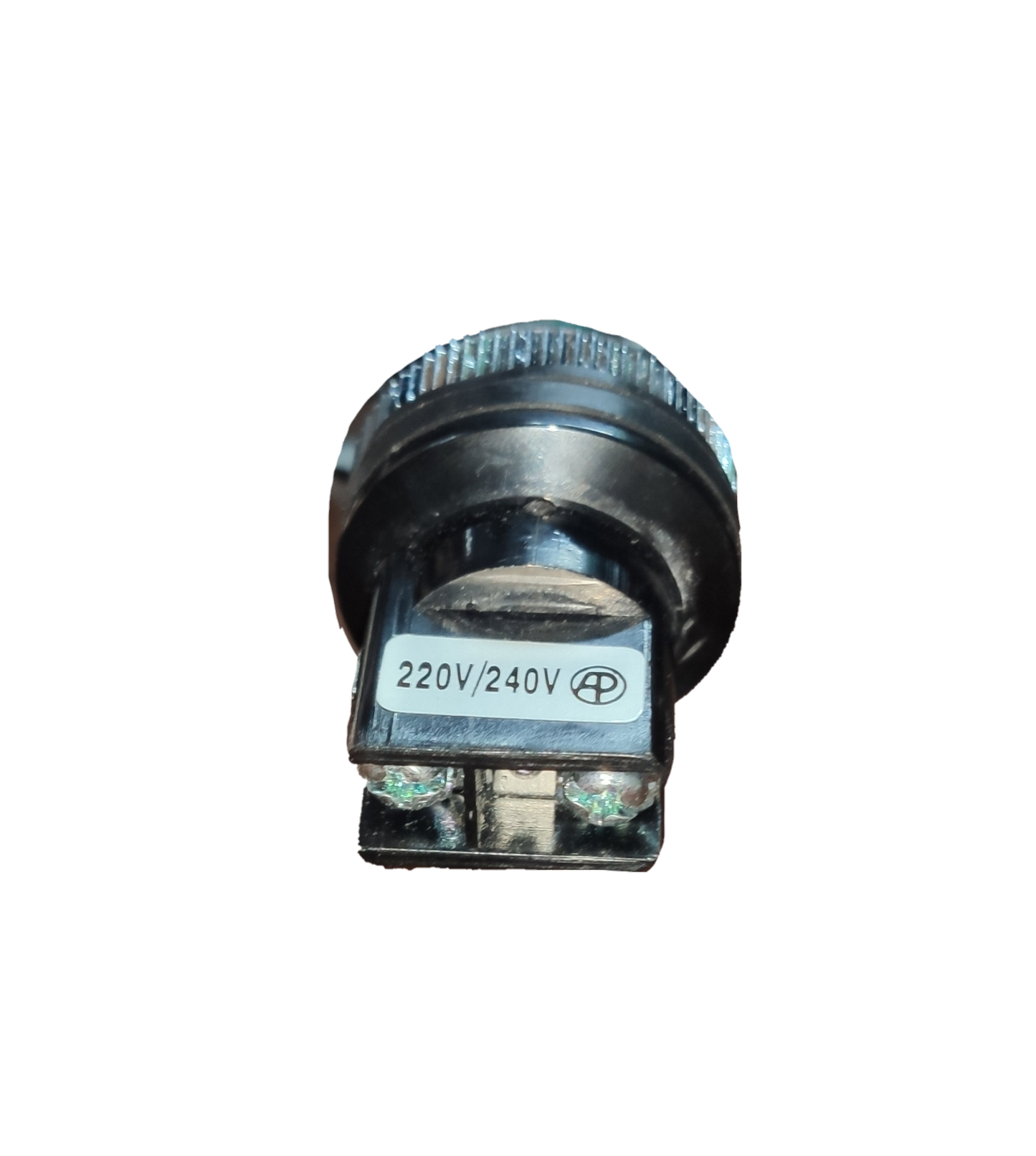 Auspicious 25mm neon pilot lamp 220V work and safety light with black base and voltage label