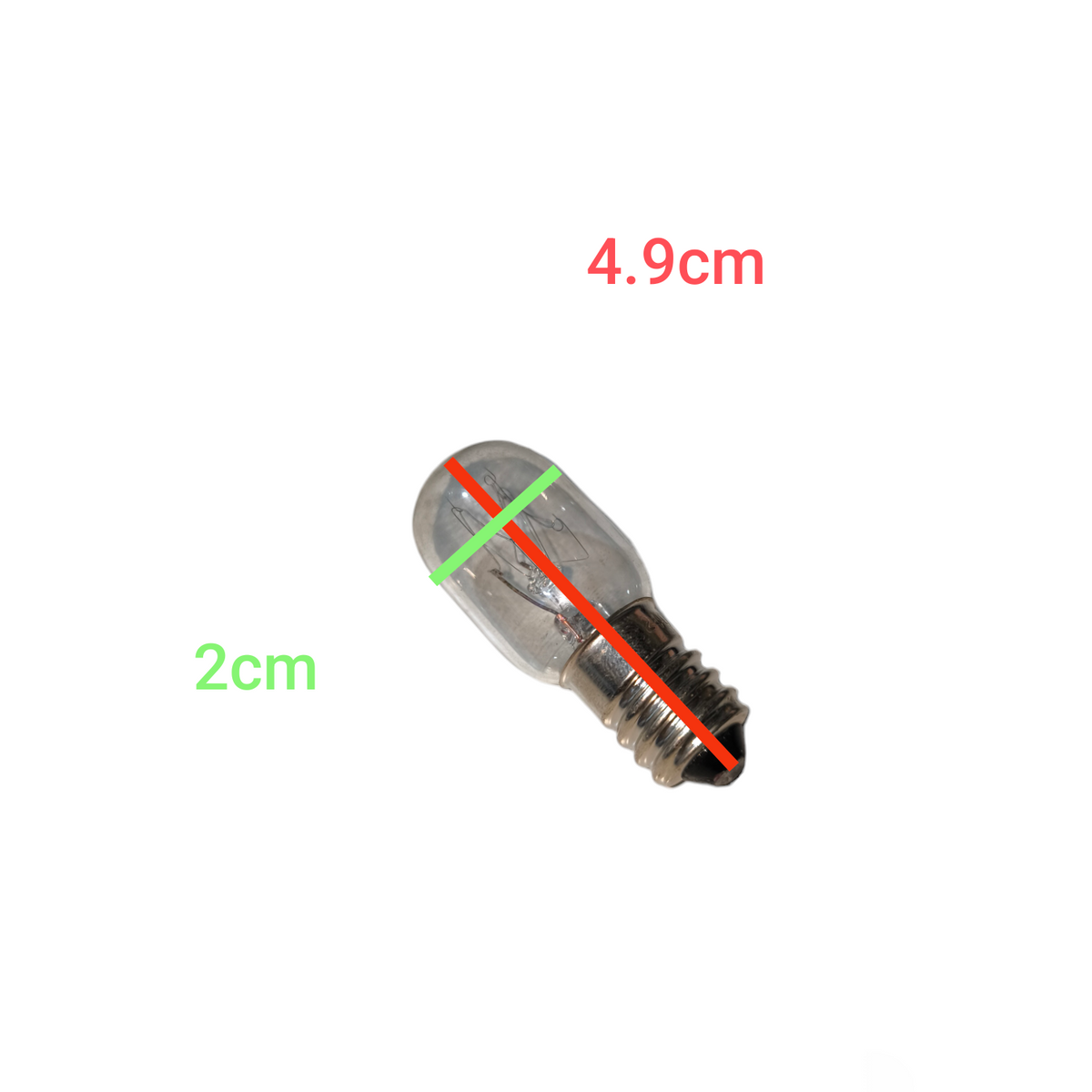 25W E14 machine bulb incandescent bulb with measurements 4.9 cm length and 2 cm width from China