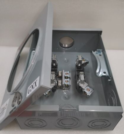 Cirtech Rectangular Meter Base  4 Jaws  KWH Meter base 1 1/2 Hub Size Max 200A