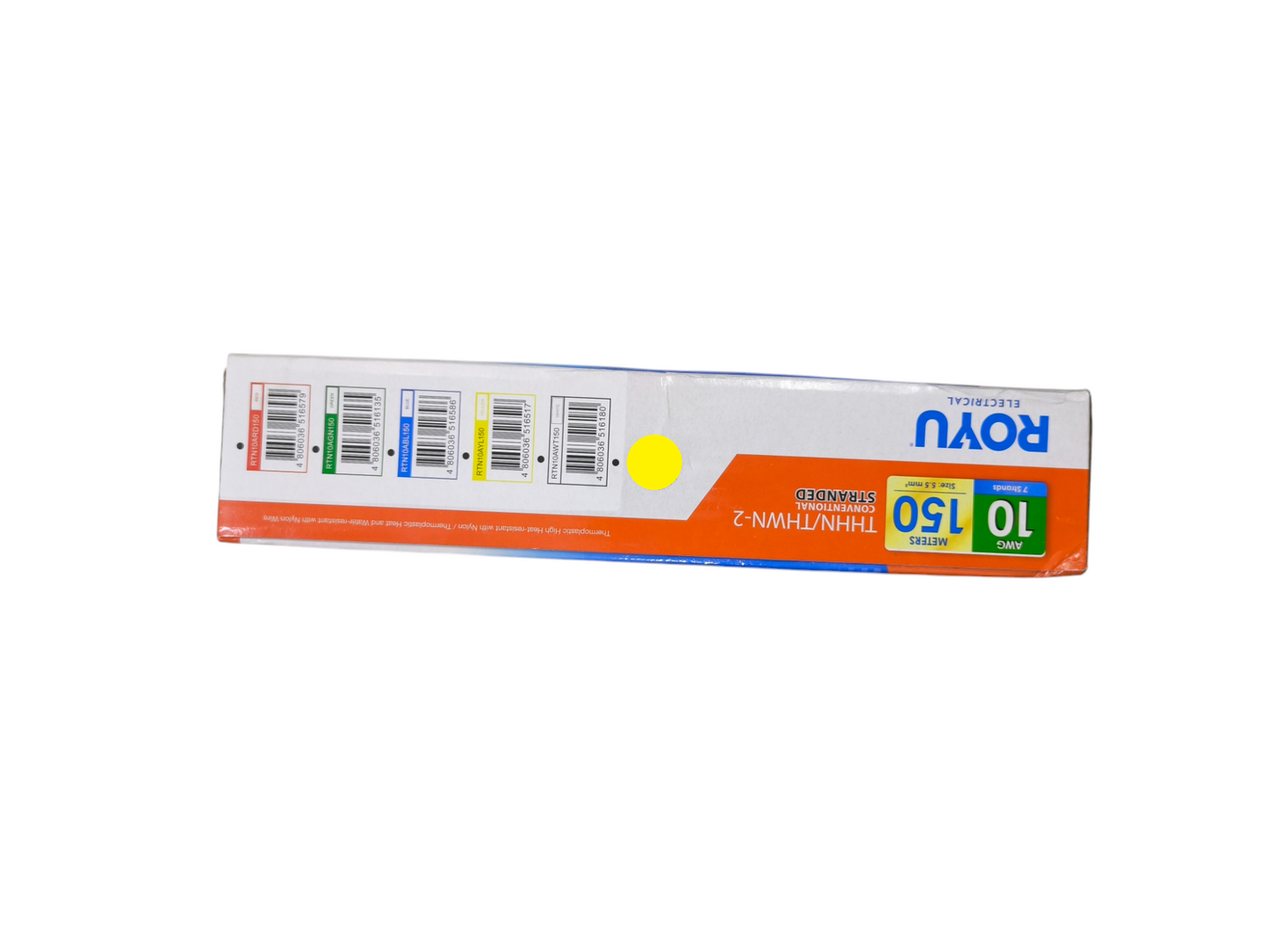 Royu 5.5mm Stranded Wire AWG 10/7 THHN/THWN (150 Meters) White