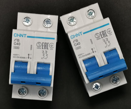 Chint 40A 2Pole 4.5KAIC 220V Miniature Circuit Breaker MCB