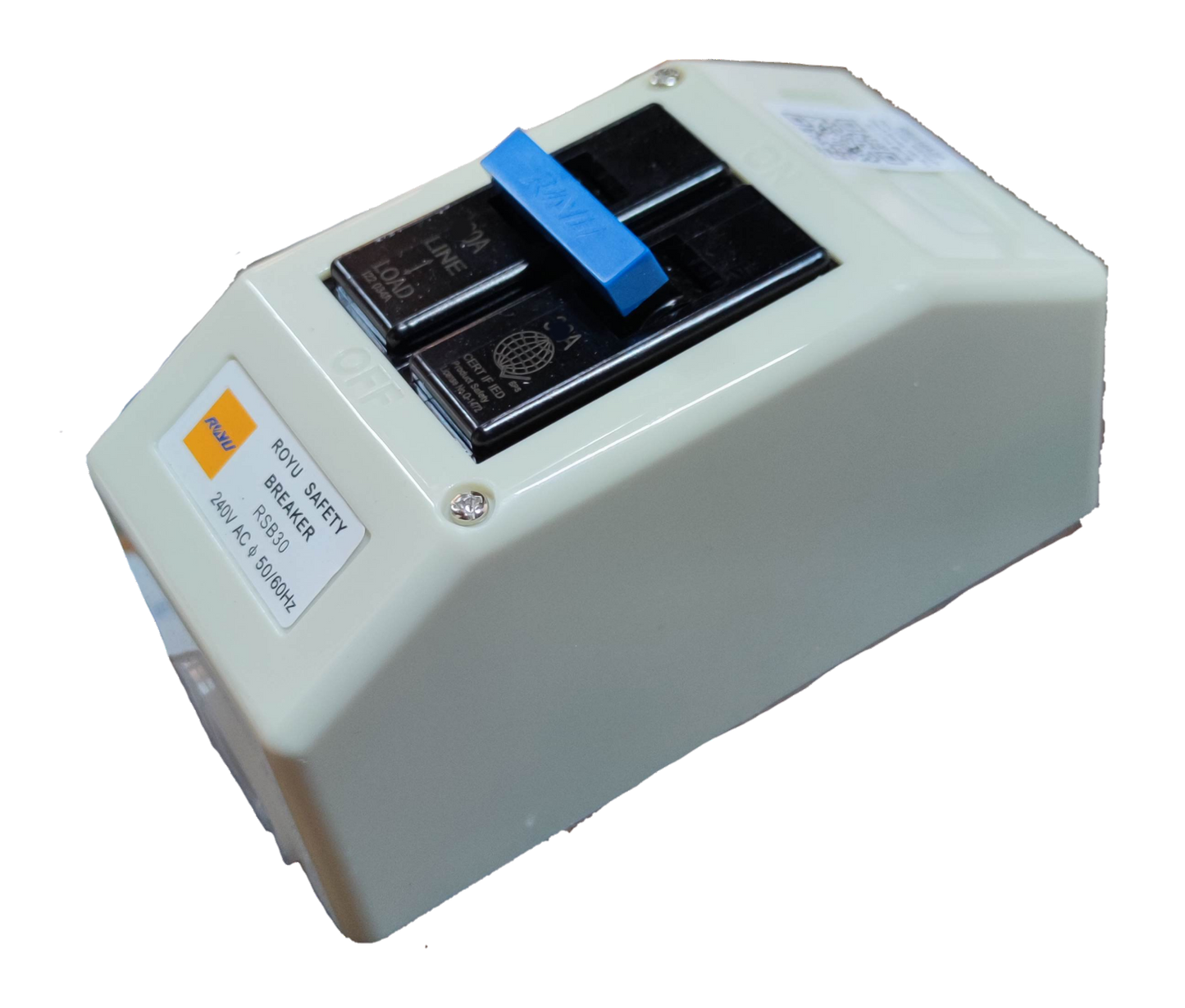 Royu 60A 2 Pole Circuit Breaker with PVC Enclosure RSB40A 60A Circuit Breaker with Housing