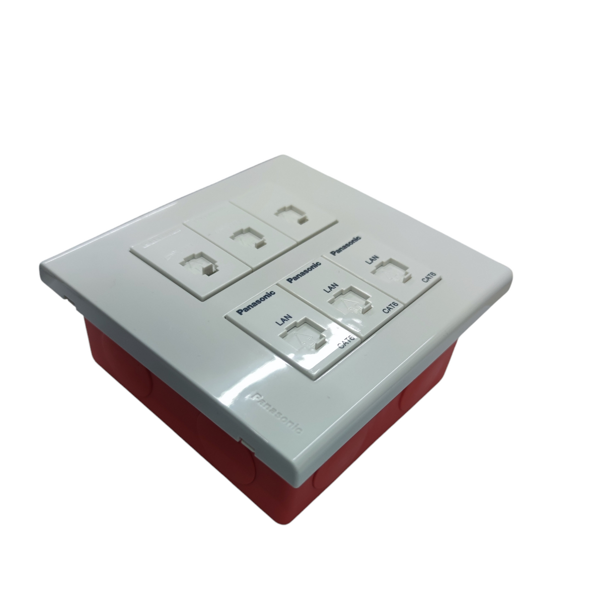 Panasonic 3 Gang Telephone Outlet and 3 Gang CAT6 with Utility Box WEG6806+(3XWEG2164+3XWEG24886)+Utility