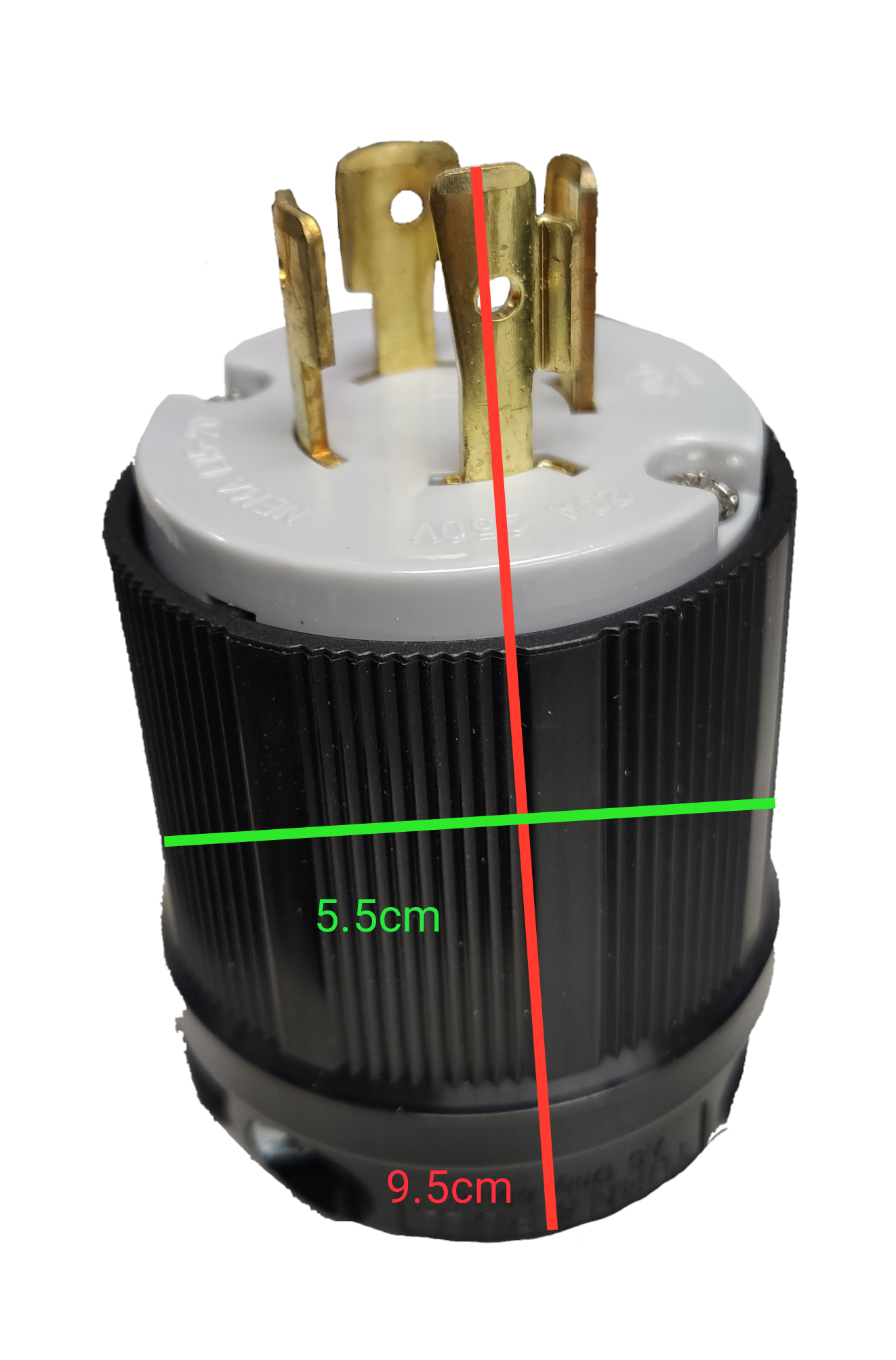 Grippes 20A Twist Lock Plug 3P+E (4P) 250V (NEMA L15) BL1520P, Twistlock Plug 20A 3P+E (4P), Twistlock