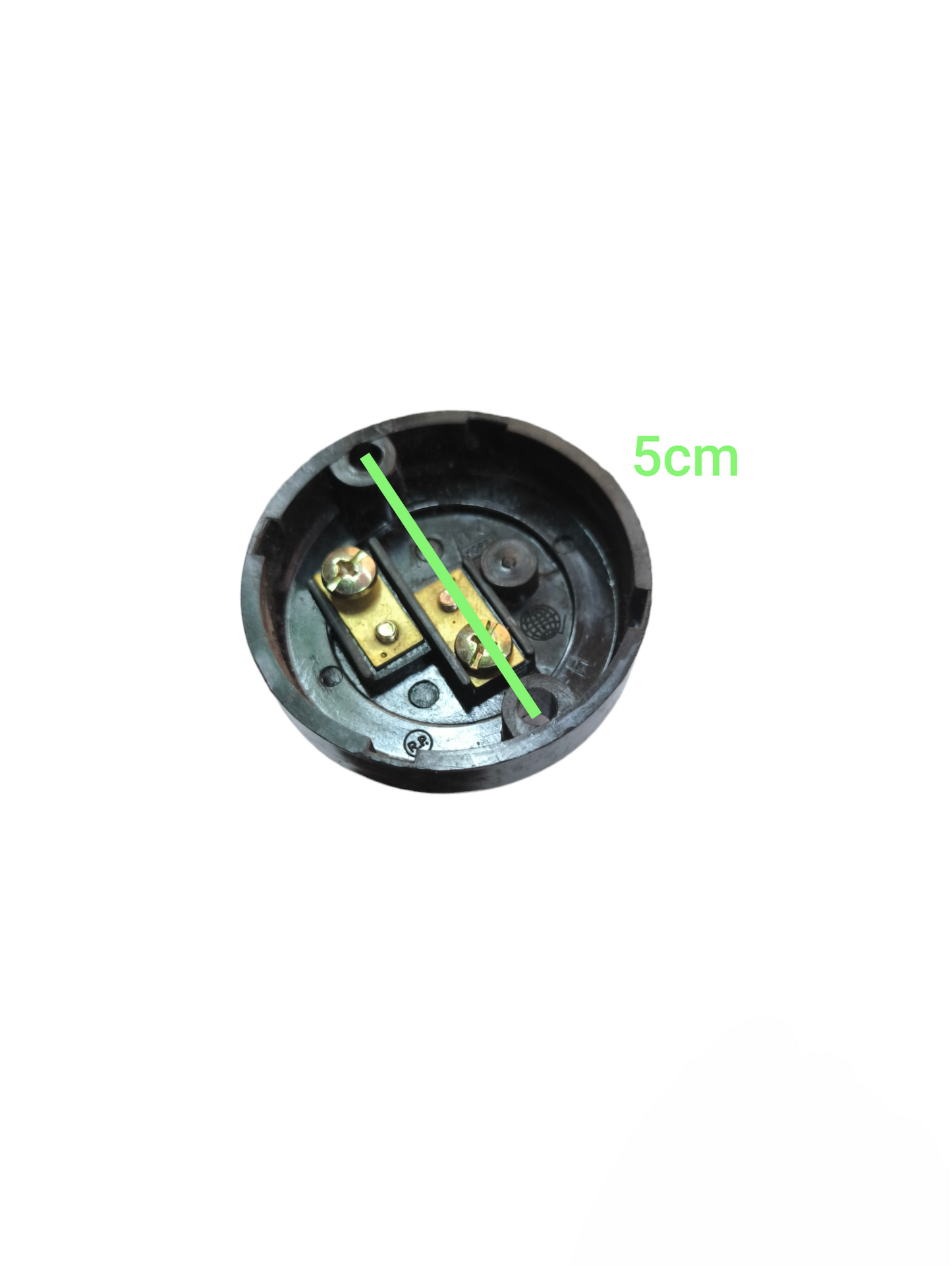 Kopez 2x2 E27 lamp holder 5A 250V black round base with brass connectors and 5cm diameter
