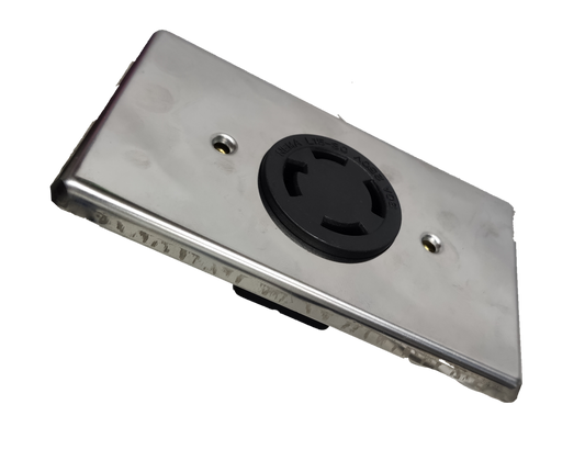 30A Twist Lock Outlet with Stainless Plate 4P by Electx Electrical Supply for secure electrical connections